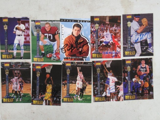 10 Card Lot of Certified Autographed Sports Cards