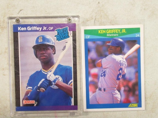 2 Card Lot of 1989 Ken Griffey Jr. Mariners Rookie Cards - Score & Donruss