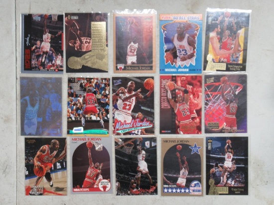 15 Card Lot of Michael Jordan Chicago Bulls Basketball Cards