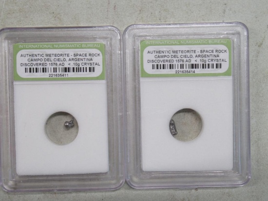 2 Count Lot of Slabbed Authentic Meteorite Space Rocks from Argentina