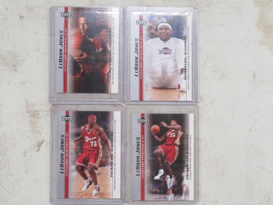 4 Card Lot of 2003-04 Upper Deck Lebron James Rookie Box Set Basketball Cards