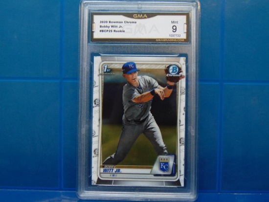 2020 Bowman Chrome Baseball Card #BCP25 Bobby Witt Jr. - Graded MINT 9