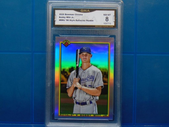 2020 Bowman Chrome Baseball 30th Anniversary Card #90B-BWJ Bobby Witt Jr. - Graded NM-MT 8