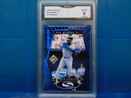 1999 UD Choice Baseball Starquest Card #SQ1 Ken Griffey Jr. - Graded NM-MT 8
