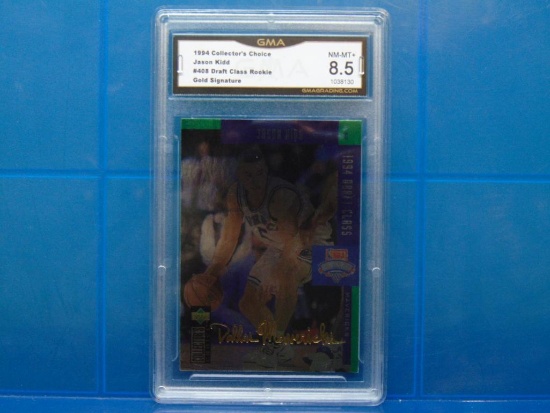 1994-95 Collector's Choice Basketball Card #408 Jason Kidd RC Gold Signature - Graded NM-MT+ 8.5