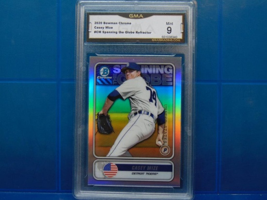 2020 Bowman Chrome Baseball Spanning The Globe Card #STG-CM Casey Mize - Graded MINT 9