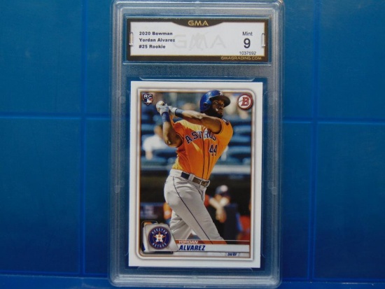 2020 Bowman Baseball Card #25 Yordan Alvarez RC - Graded MINT 9