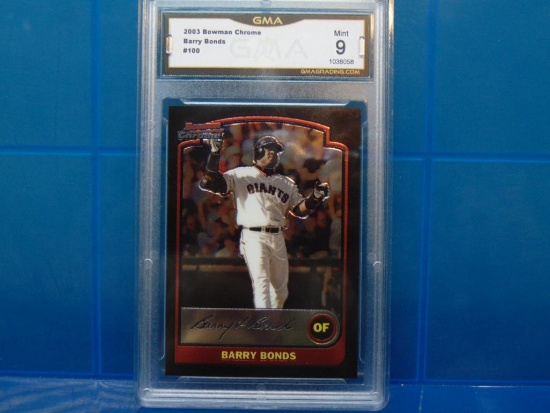 2003 Bowman Chrome Baseball Card #100 Barry Bonds - Graded MINT 9