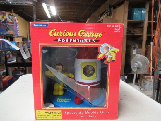 Curious George Spaceship Bubble Gum Coin Bank