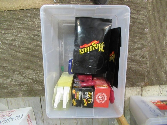Tote of Car Cleaning Items. NO SHIPPING