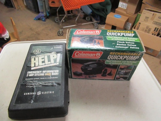 Emergency 2 Way Citizens Band Radio and Coleman Air Pump