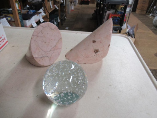 2 Marble Style Book Ends and more. NO SHIPPING