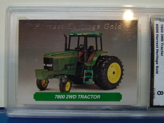 1993 Farm Toy Cards Harvest Heritage Gold Card #SD8 7800 2WD Tractor - Graded NM-MT 8