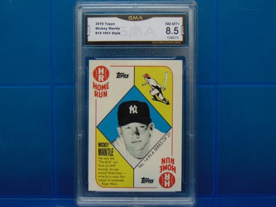 2010 Topps Baseball #14 Mickey Mantle 1951 Style - Graded NM-MT+ 8.5