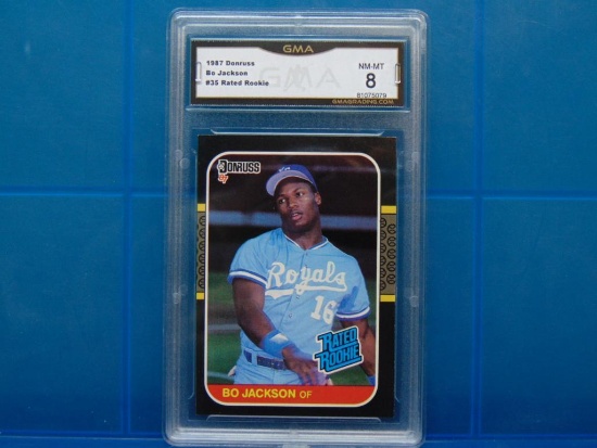 1987 Donruss Baseball Card #35 Bo Jackson RC - Graded NM-MT 8