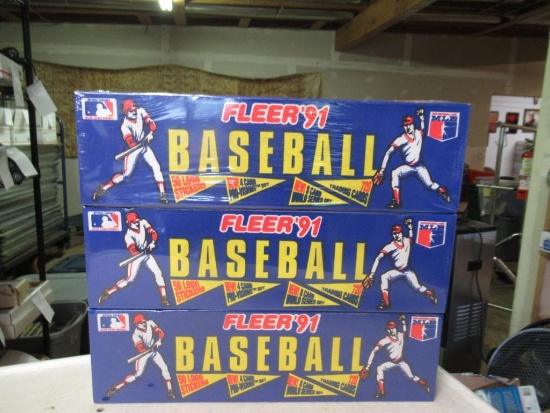 3 Sealed boxes of sport cards