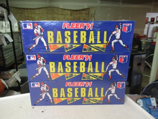 3 Sealed boxes of sport cards