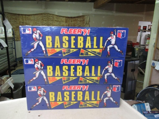 3 Sealed boxes of sport cards
