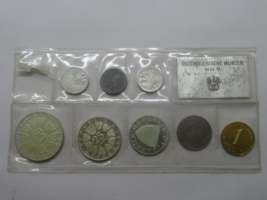Vintage German Republic Coins with Silver Coins in Display Holder