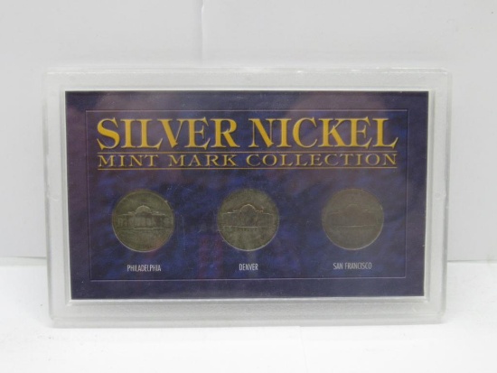 United States Silver Nickel Mint Mark Collection with 3 35% Silver Nickels