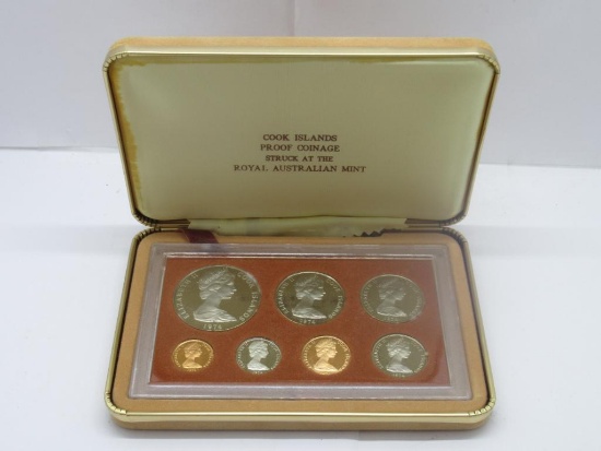 Royal Australian Mint 1974 Cook Islands Proof Coin Set in Original Display Box