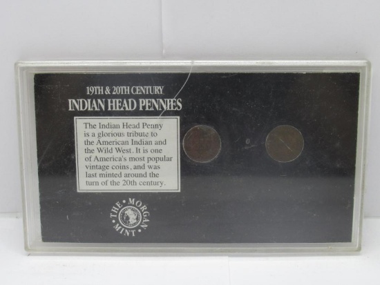 19th & 20th Century Indian Head Pennies in Display Holder