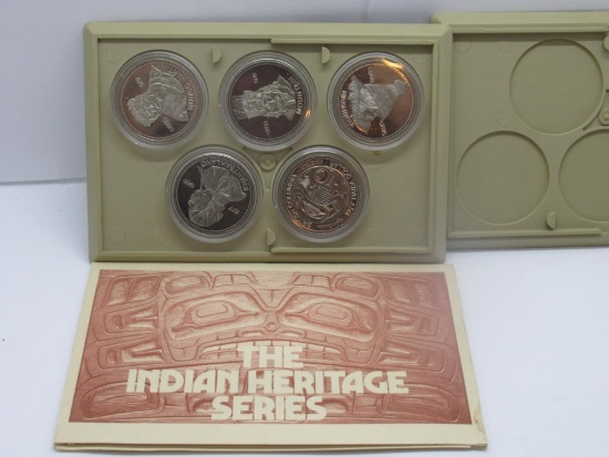 Canada The Indian Heritage Series 5 Dollar Coins in Original Box and Display
