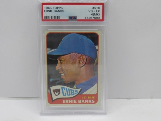 PSA Graded 1965 Topps Ernie Banks Cubs Vintage Baseball Card