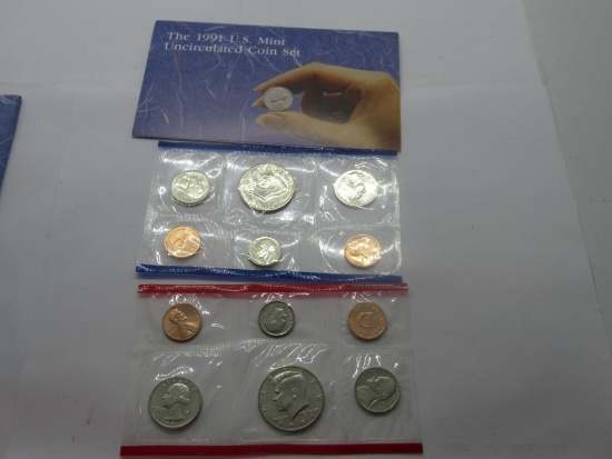 1991 United States Mint Uncirculated Coin Set in Original Envelope