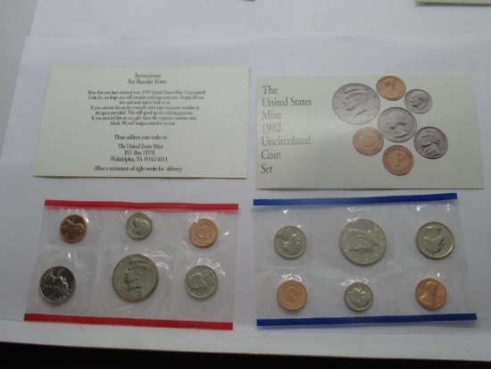1992 United States Mint Uncirculated Coin Set in Original Envelope