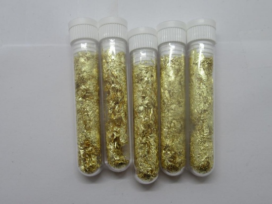 5 Vials of Gold Flake