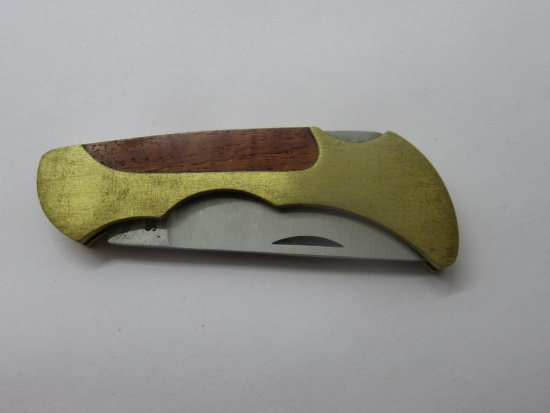 Buck Knife w/ Wood & Brass Handle 2 1/2 Blade