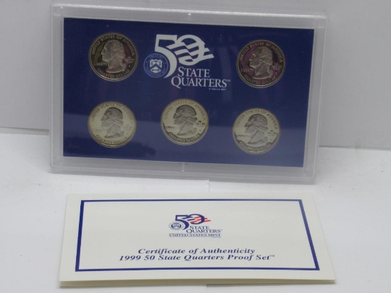 1999 United States Mint 50 State Quarters Proof Set in Original Box
