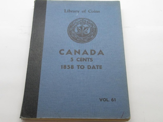 Vintage Library of Coins Canada 5 Cent Nickel Coins with 49 Coins