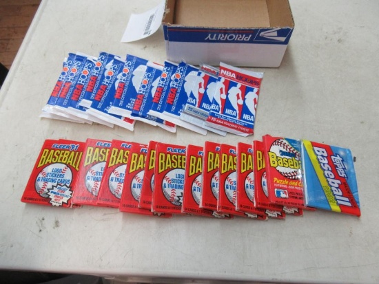 Sealed packs of sport cards