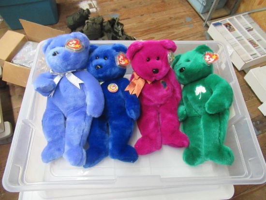 4 Collectible Ty bears