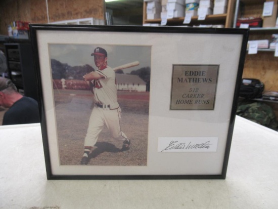 Eddie mathews autographed picture w/coa