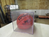 Signed basketball w/case