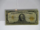 1922 United States Hillegas $10 Gold Seal Gold Certificate Bill Currency Note