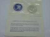 1972 United States Eisenhower Uncirculated Silver Dollar in Original Blue Envelope