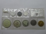 Vintage German Republic Coins with Silver Coins in Display Holder