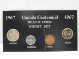1967 Canada Centennial Wildlife Series Short Set with Silver Quarter
