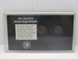 19th & 20th Century Indian Head Pennies in Display Holder