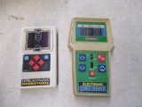 Vintage handheld games. Coleco quarterback and Mattel Basketball.