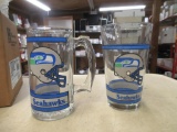 Vintage Chevron Seahawks glass mugs. NO SHIPPING