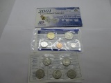 2001 United States Mint Philadelphia Uncirculated Coin Set in Original Envelope