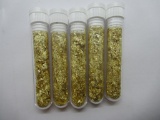5 Vials of gold flake