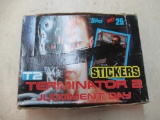 Box of tops unopened packs of T-2 judgement day stickers
