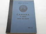 Vintage Library of Coins Canada 5 Cent Nickel Coins with 49 Coins