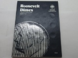 Vintage Whitman Roosevelt Dimes Collection Book with 77 Coins